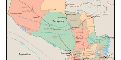 Karta över Paraguay med städer