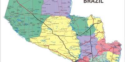 Karta över Paraguay
