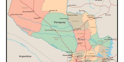Karta över Paraguay med städer