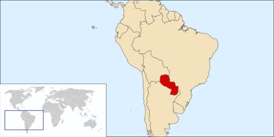 Paraguay plats på världskartan