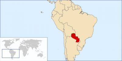 Paraguay plats på världskartan
