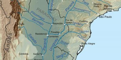 Karta över floden Paraguay
